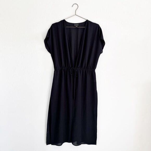 J. Jill Wearever Sheer Tie Front Dolman Sleeve Mid Length Cardigan Cover Up Sz S - Picture 2 of 8